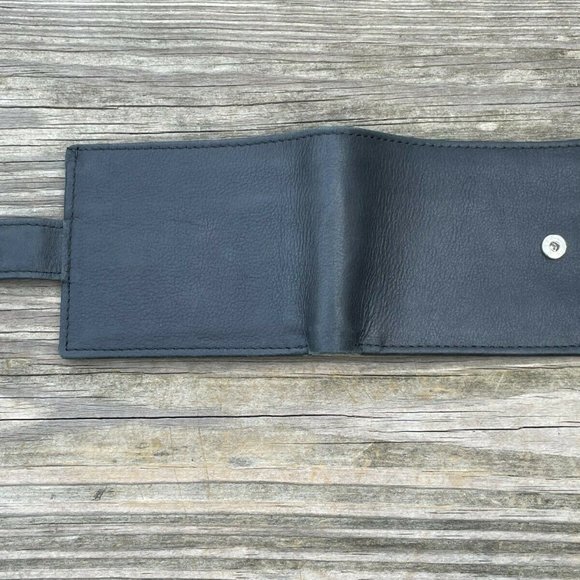 Card Holder Black Wallet Handmade Purse Bi Fold Genuine Leather Purse - Picture 5 of 12